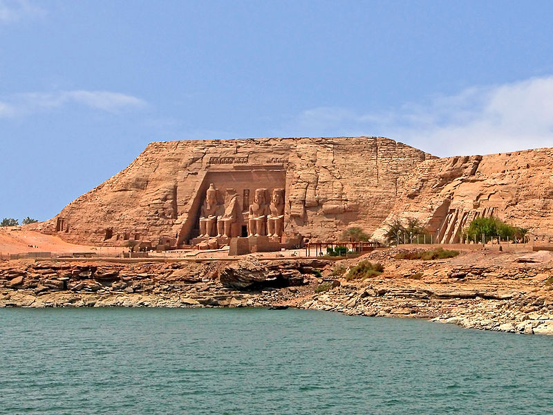 Abu Simbel Temple along the banks of the Nile
