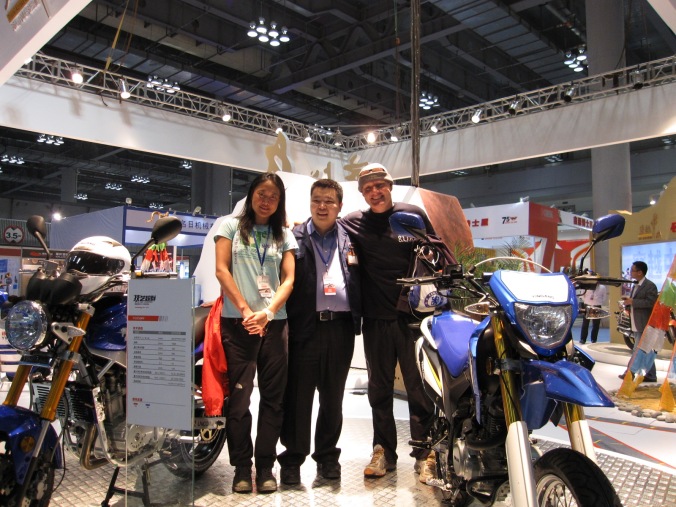 Gary from Yingang motorcycles.  If you ever want to ride around the world on a shoestring and get 1000 kilometers on a tank and take one spanner with you then the Yingang 125 is the way to go. 