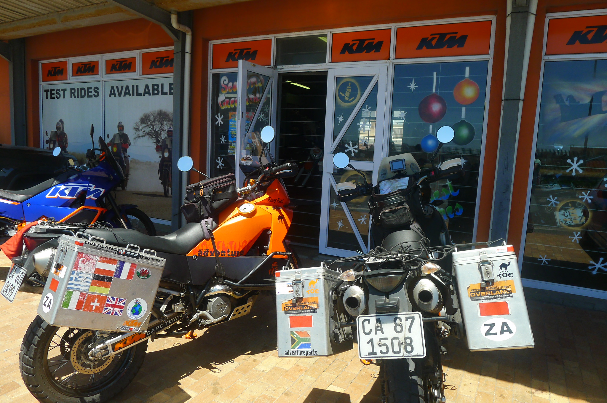 Both bikes back home at KTM Cape Town